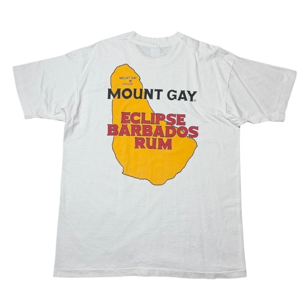 Vintage 90s Mount Gay Eclipse Barbados Rum Drinking Promo USA Souvenir T-shirt